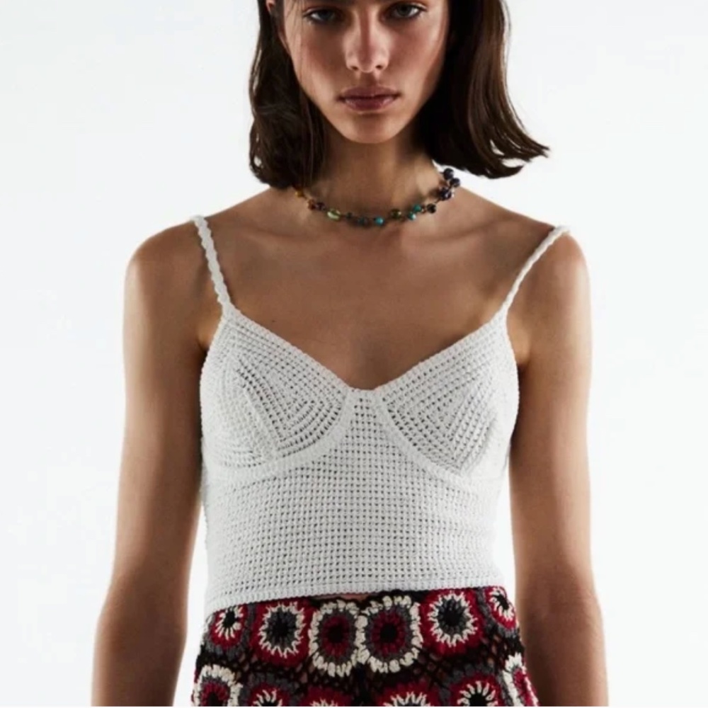 NWT: Zara Crochet Crop Top Size Small